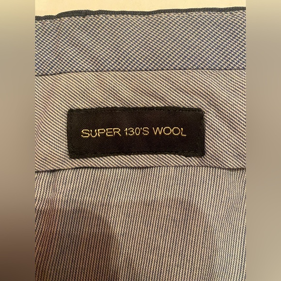 Massimo Dutti Dress Blue Pants Men's Super 130’s Wool Size 32/32 - Picture 7 of 9
